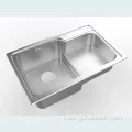 Commercial Kitchen and Home Kitchen SUS304 Stainless Steel Pressed Two Bowls Sink